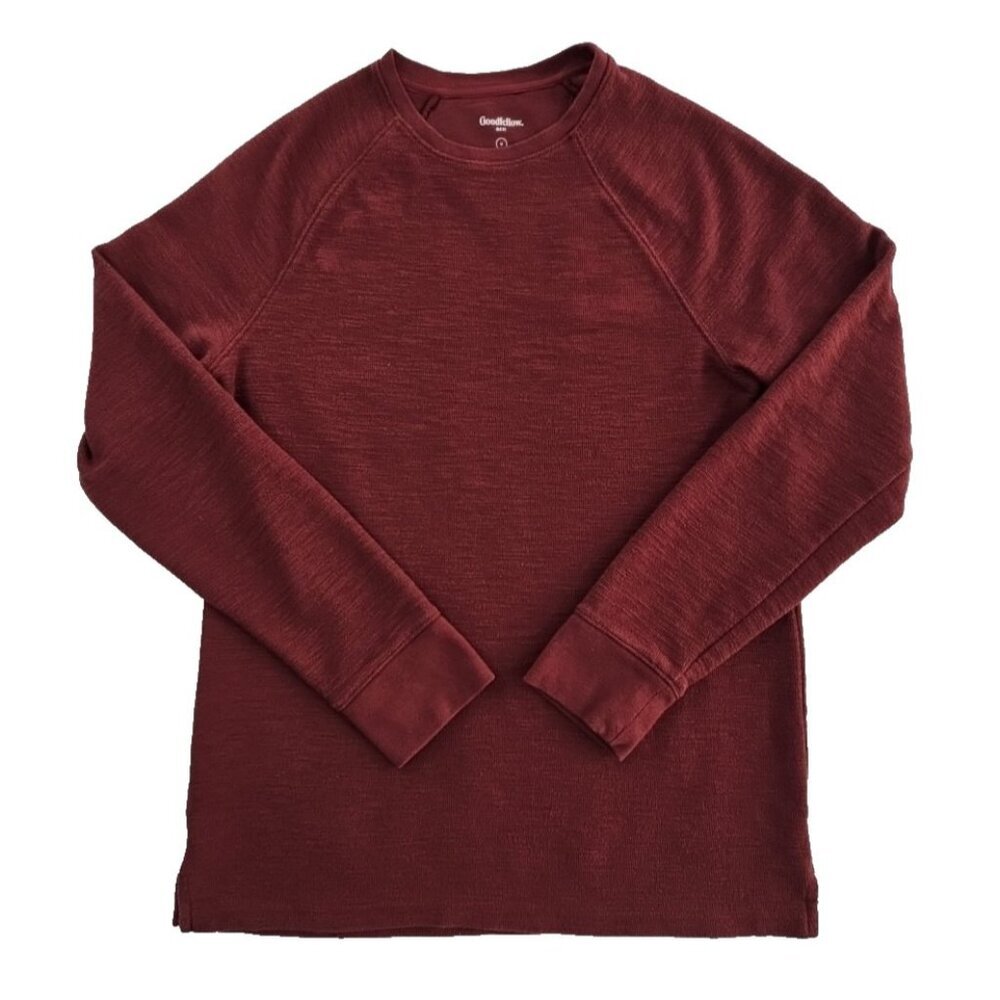 Goodfellow‎ Standard Sweatshirt Men's M Medium Matte Dark Red Long Sleeve Cotton